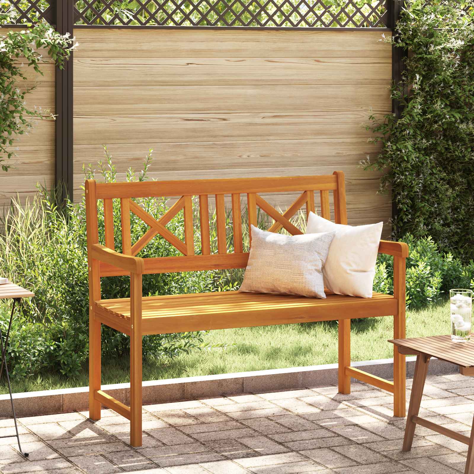 Tuinbank Naturel 110 x 56 x 90 cm Massief Acaciahout is nu te koop bij PeponiXL, paradijselijk wonen!