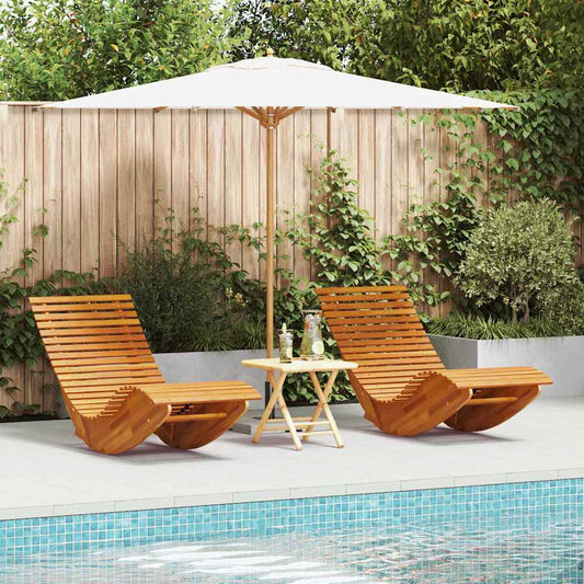 Lounger 2 pcs Bruin 154 x 60 x 74 cm Massief Acaciahout is nu te koop bij PeponiXL, paradijselijk wonen!