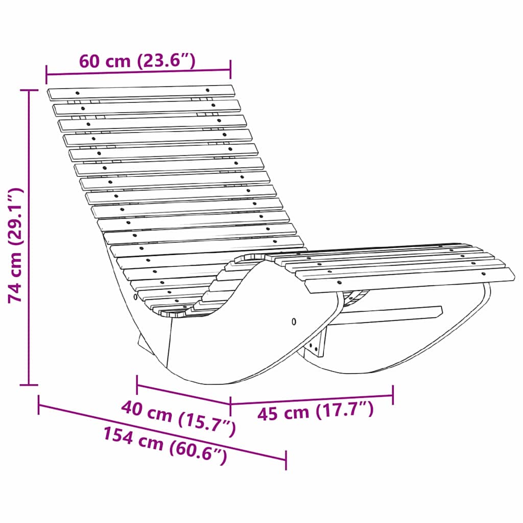 Lounger 2 pcs Bruin 154 x 60 x 74 cm Massief Acaciahout is nu te koop bij PeponiXL, paradijselijk wonen!