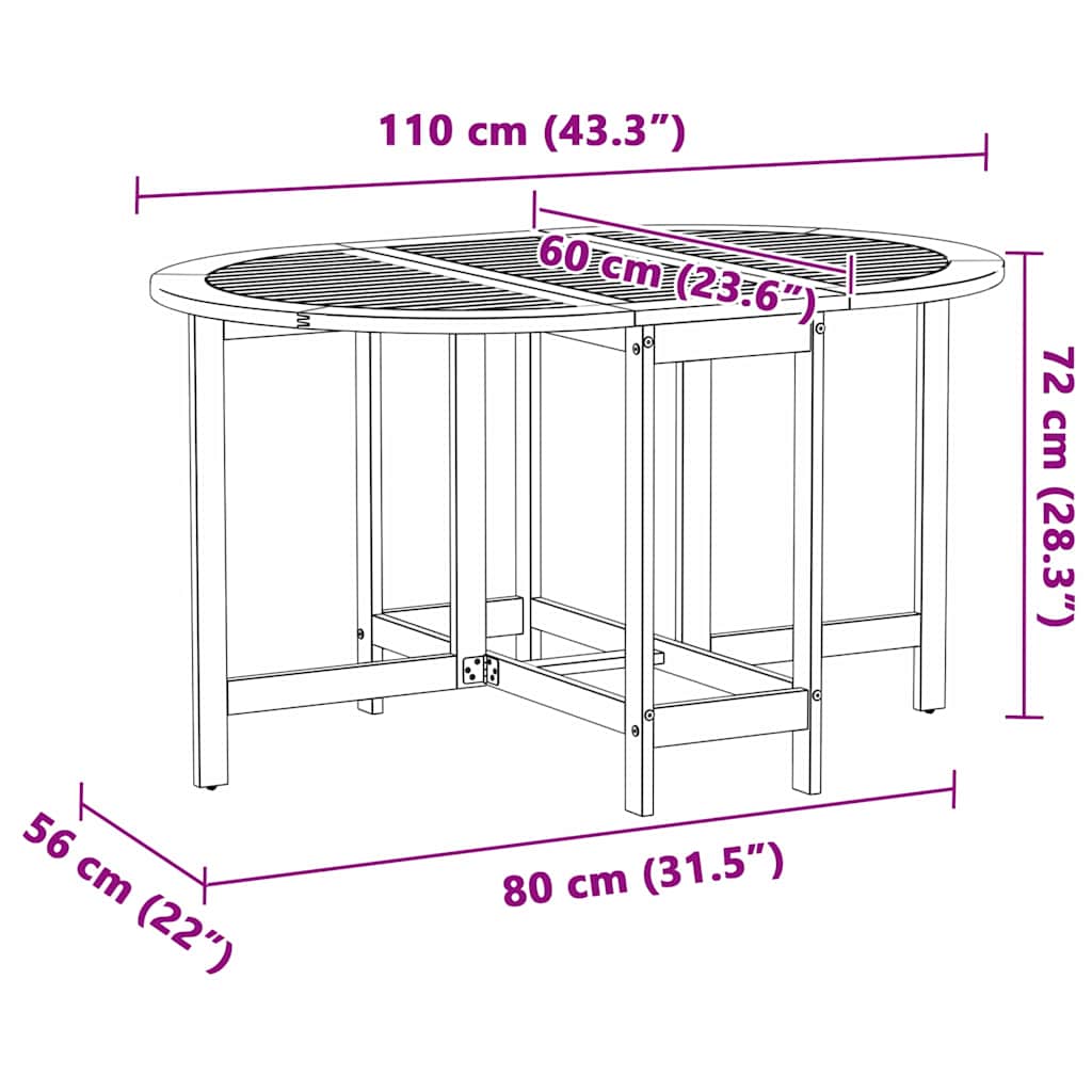 Tuinstafel 5 pcs Bruin Massief Acaciahout is nu te koop bij PeponiXL, paradijselijk wonen!