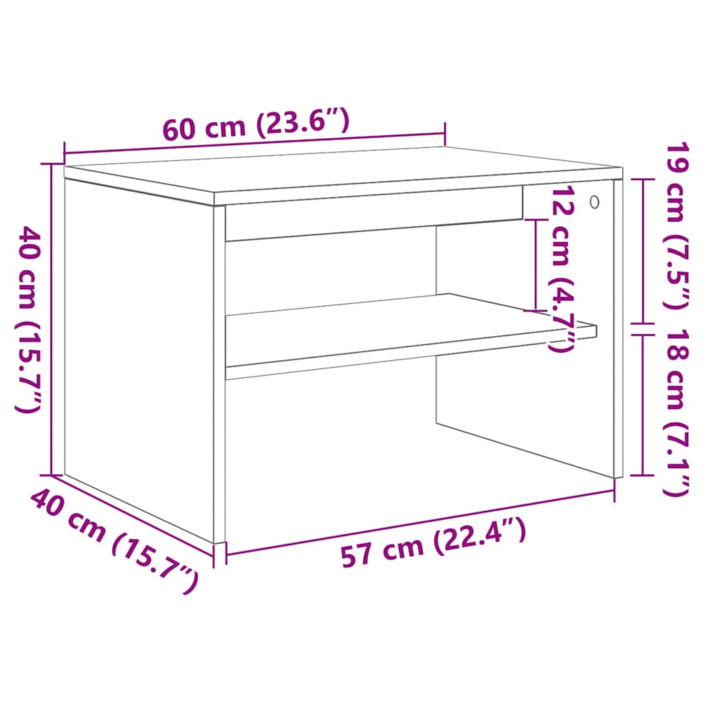Tv-meubel 60x40x40 cm bewerkt hout sonoma eikenkleurig is nu te koop bij PeponiXL, paradijselijk wonen!
