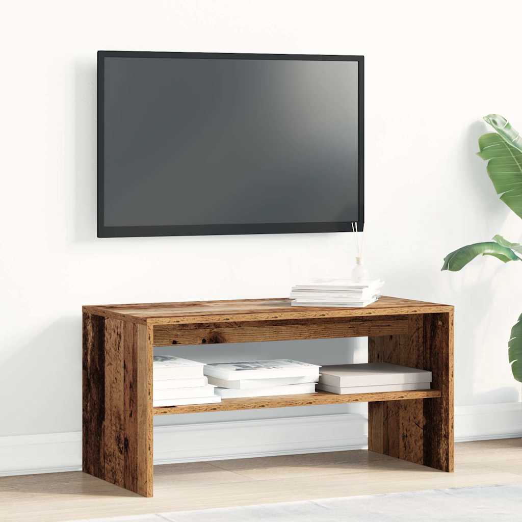 Tv-meubel 80x40x40 cm bewerkt hout oud houtkleurig is nu te koop bij PeponiXL, paradijselijk wonen!