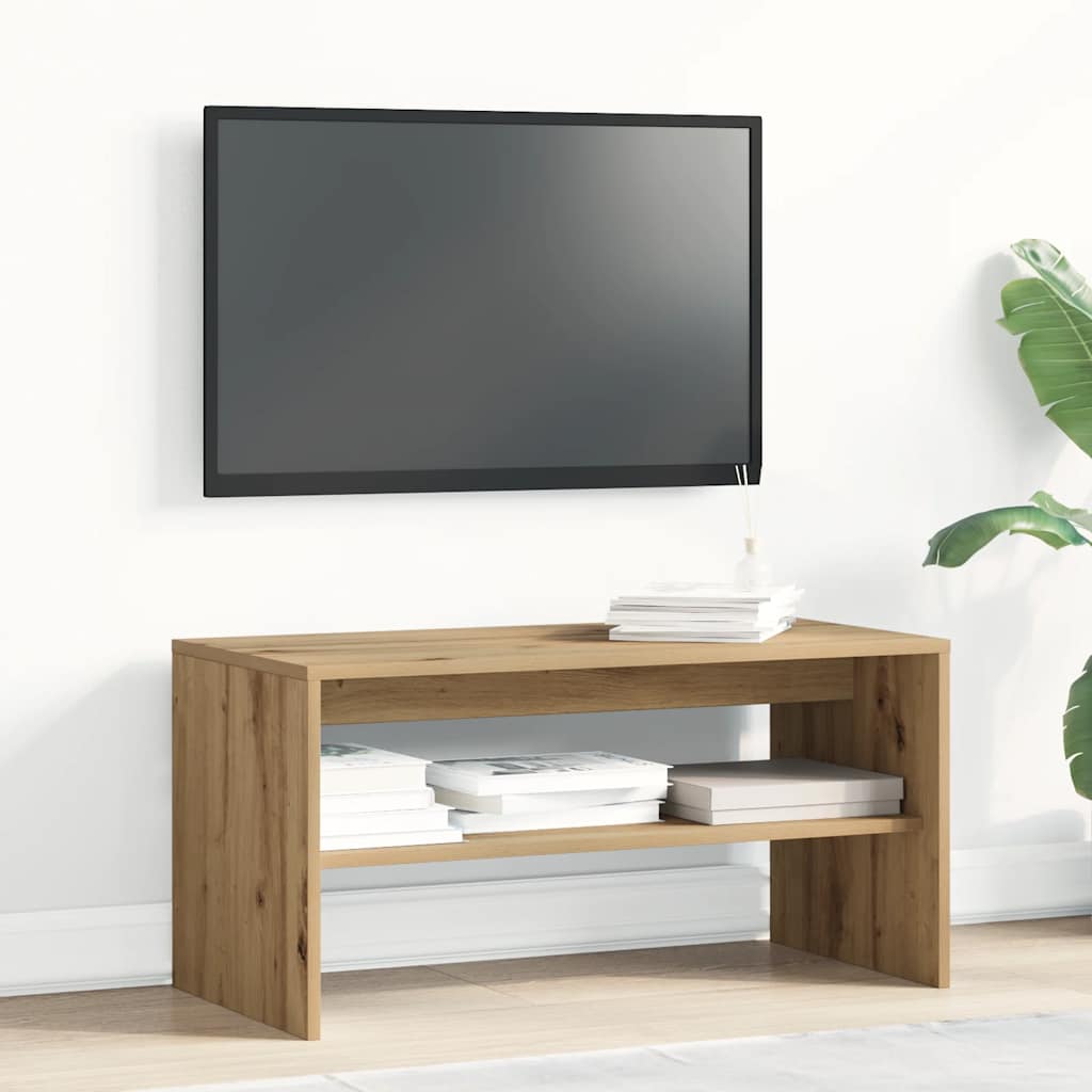 Tv-meubel 80x40x40 cm bewerkt hout artisanaal eikenkleur is nu te koop bij PeponiXL, paradijselijk wonen!