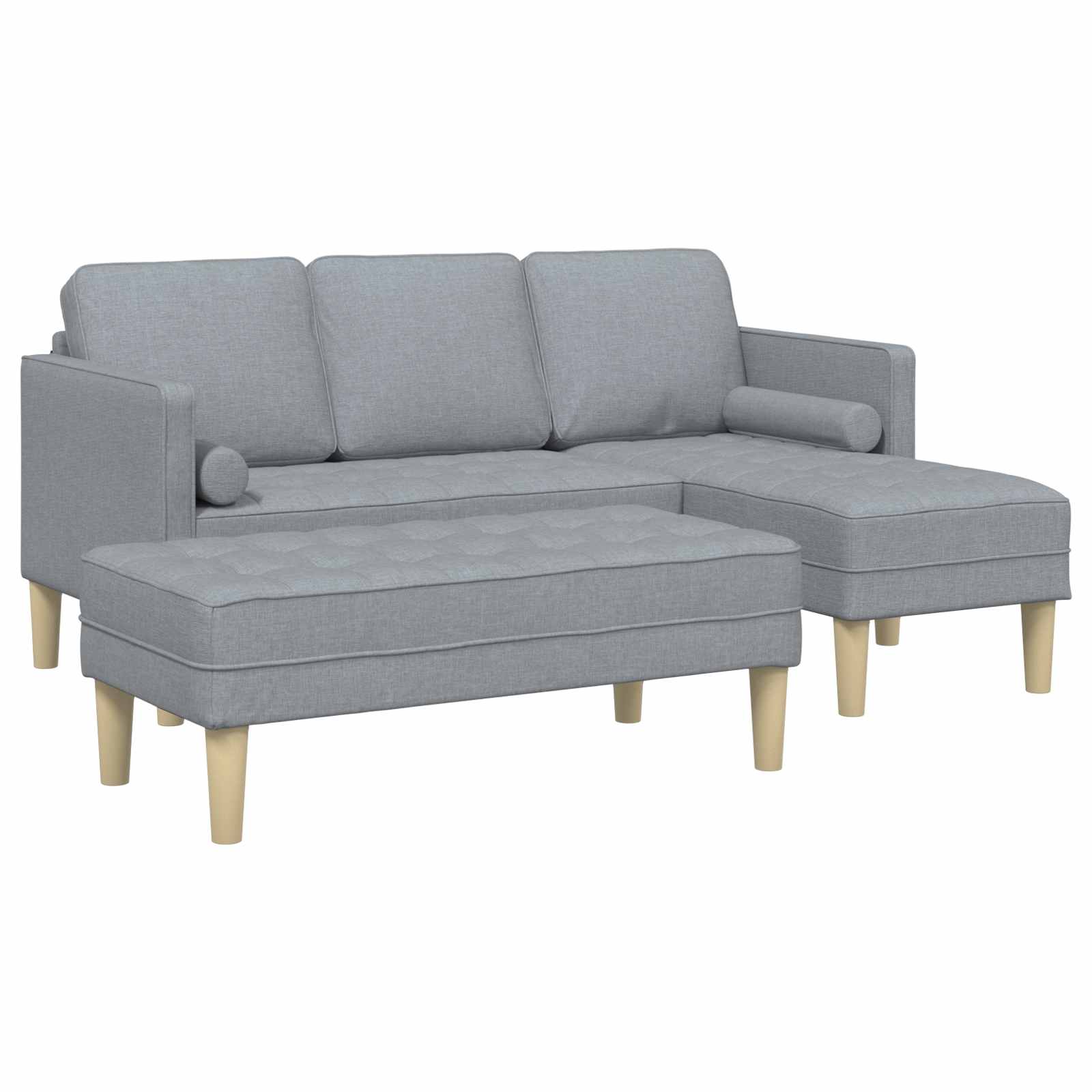 Bankstel met kussen 2 pcs Lichtgrijs Polyester is nu te koop bij PeponiXL, paradijselijk wonen!