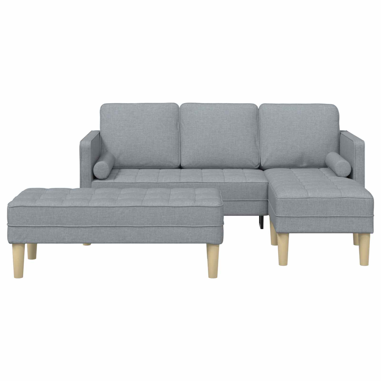 Bankstel met kussen 2 pcs Lichtgrijs Polyester is nu te koop bij PeponiXL, paradijselijk wonen!