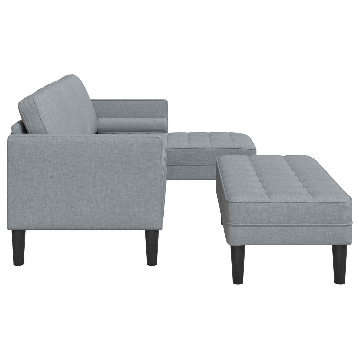 Bankstel met kussen 2 pcs Lichtgrijs Polyester is nu te koop bij PeponiXL, paradijselijk wonen!
