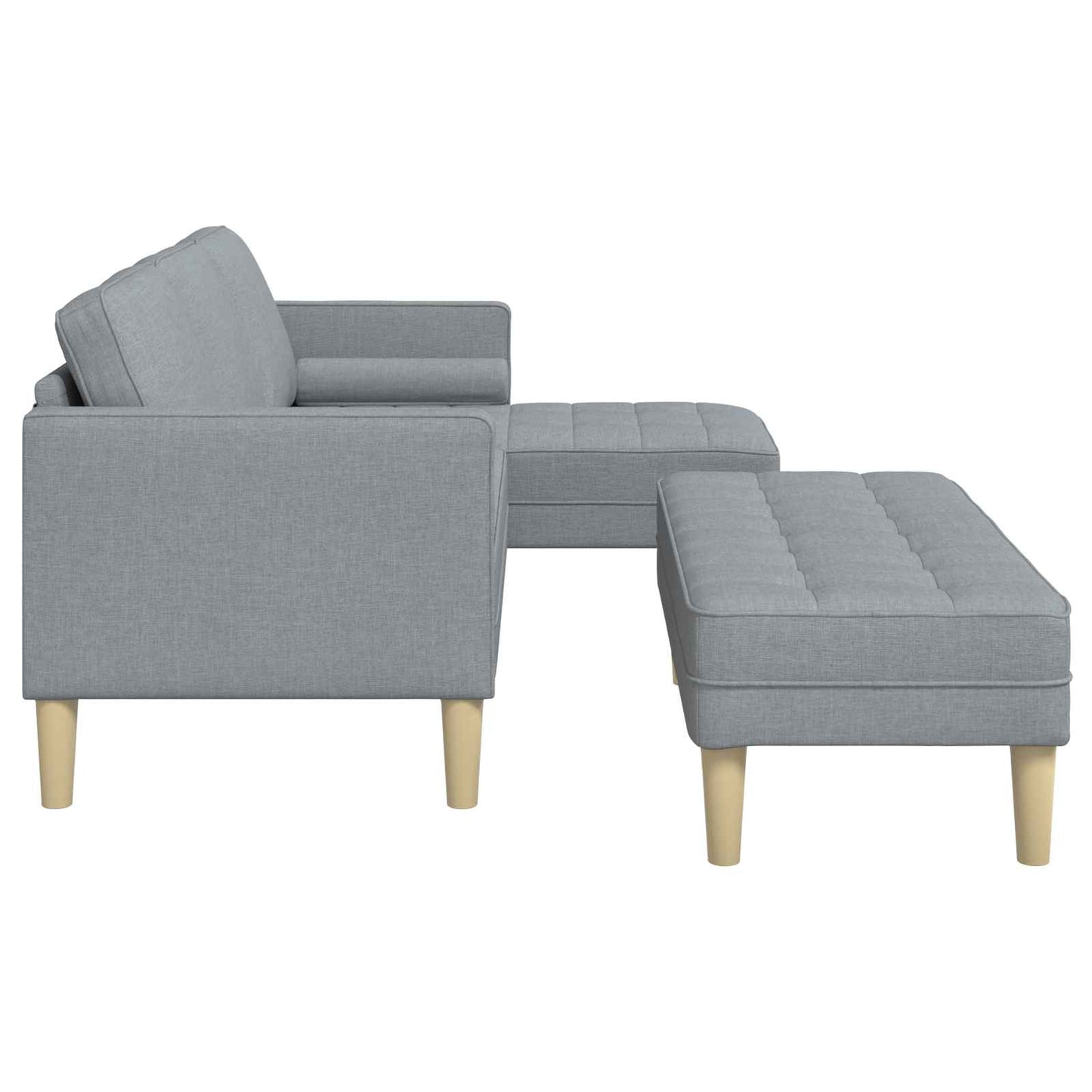Bankstel met kussen 2 pcs Lichtgrijs Polyester is nu te koop bij PeponiXL, paradijselijk wonen!