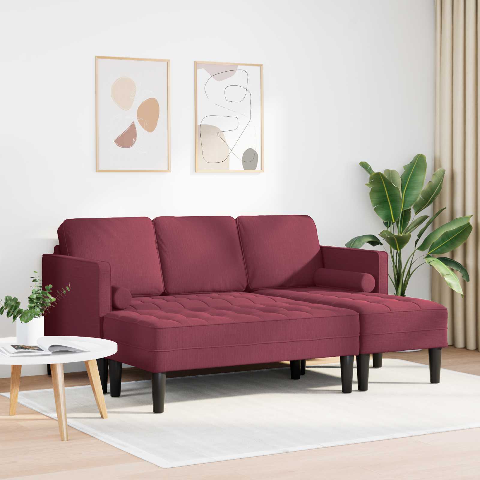 Bankstel met kussen 2 pcs Wijnrood Polyester is nu te koop bij PeponiXL, paradijselijk wonen!