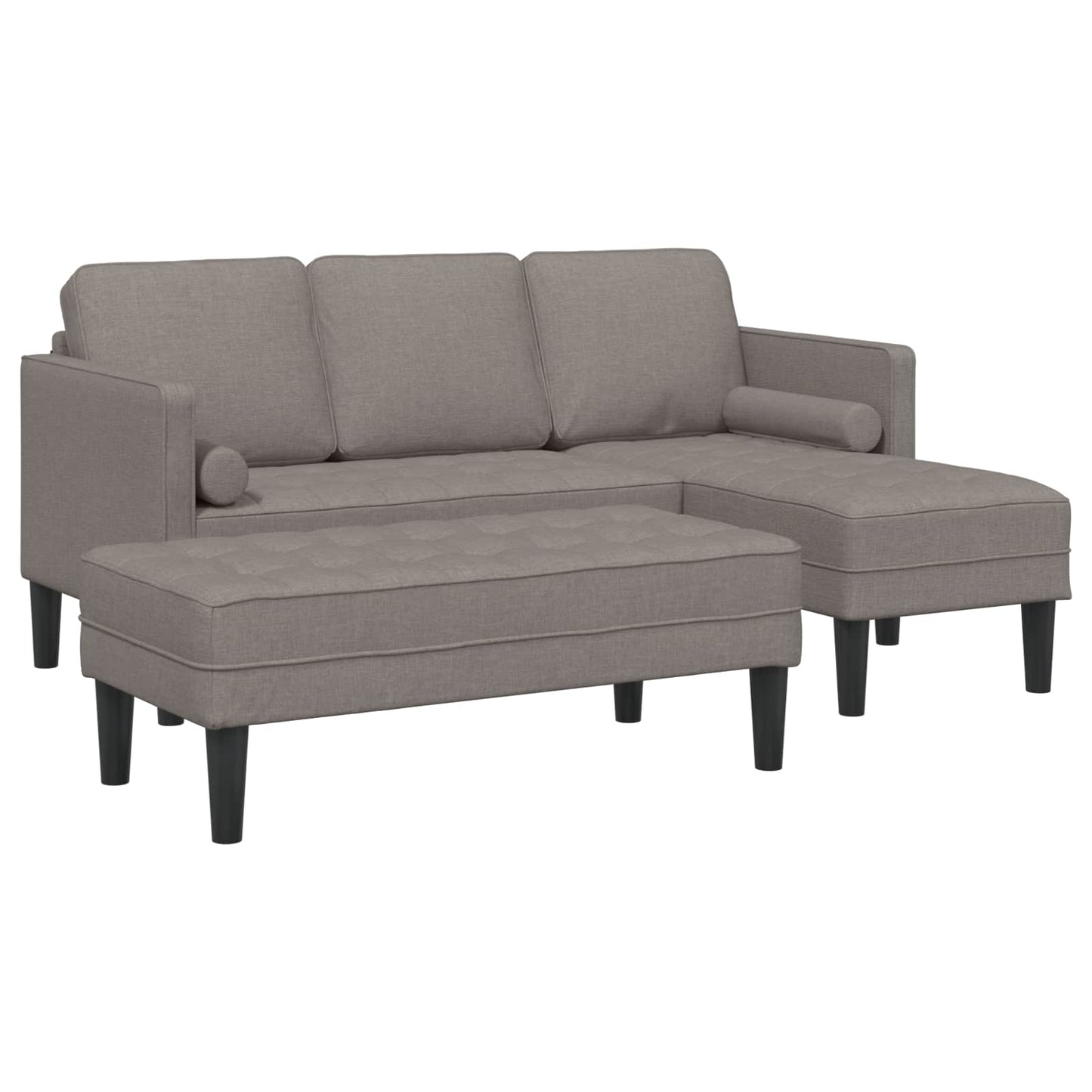 Bankstel met kussen 2 pcs Taupe Polyester is nu te koop bij PeponiXL, paradijselijk wonen!