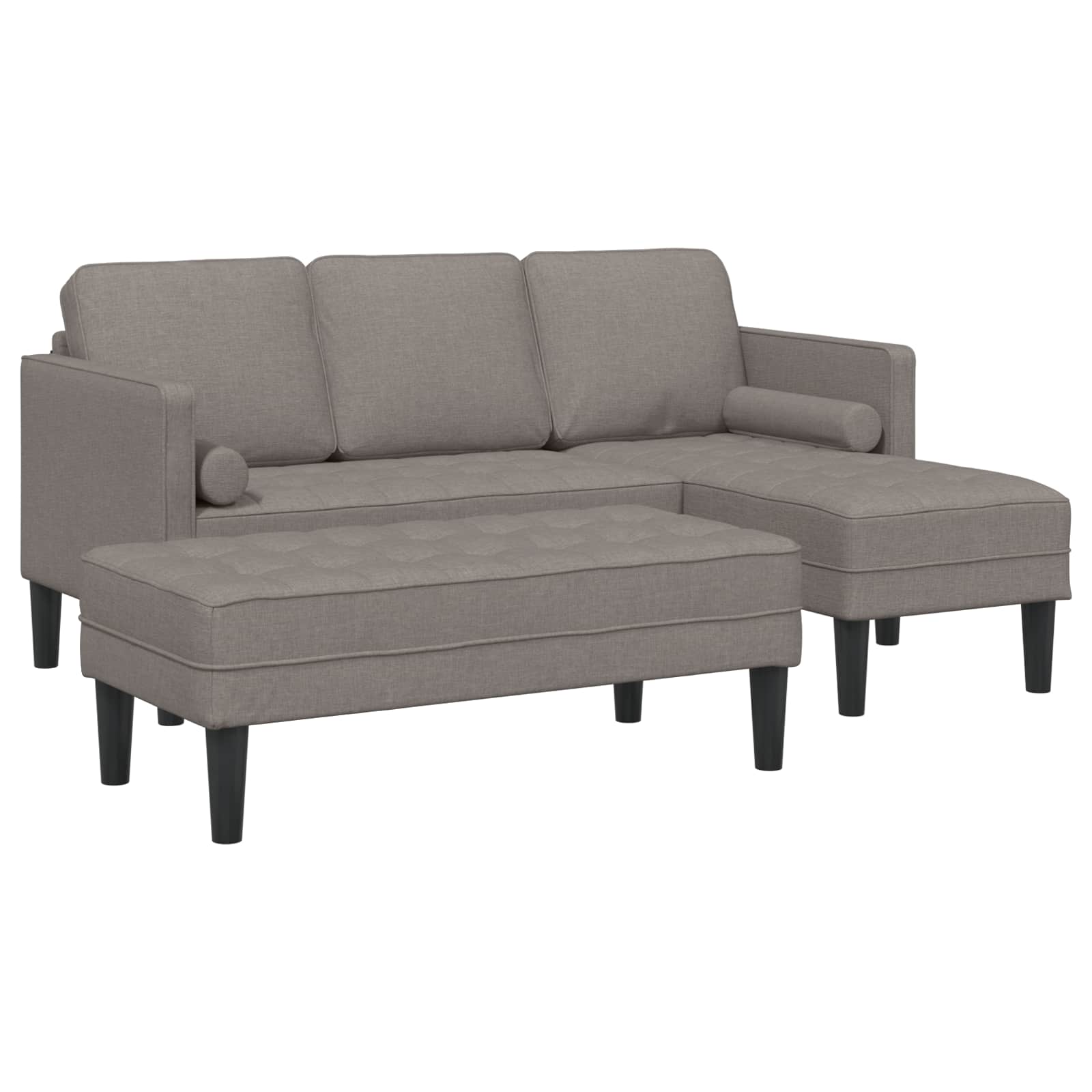 Bankstel met kussen 2 pcs Taupe Polyester is nu te koop bij PeponiXL, paradijselijk wonen!