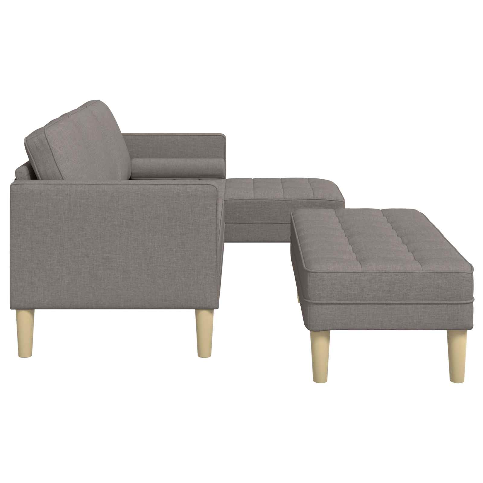 Bankstel met kussen 2 pcs Taupe Polyester is nu te koop bij PeponiXL, paradijselijk wonen!
