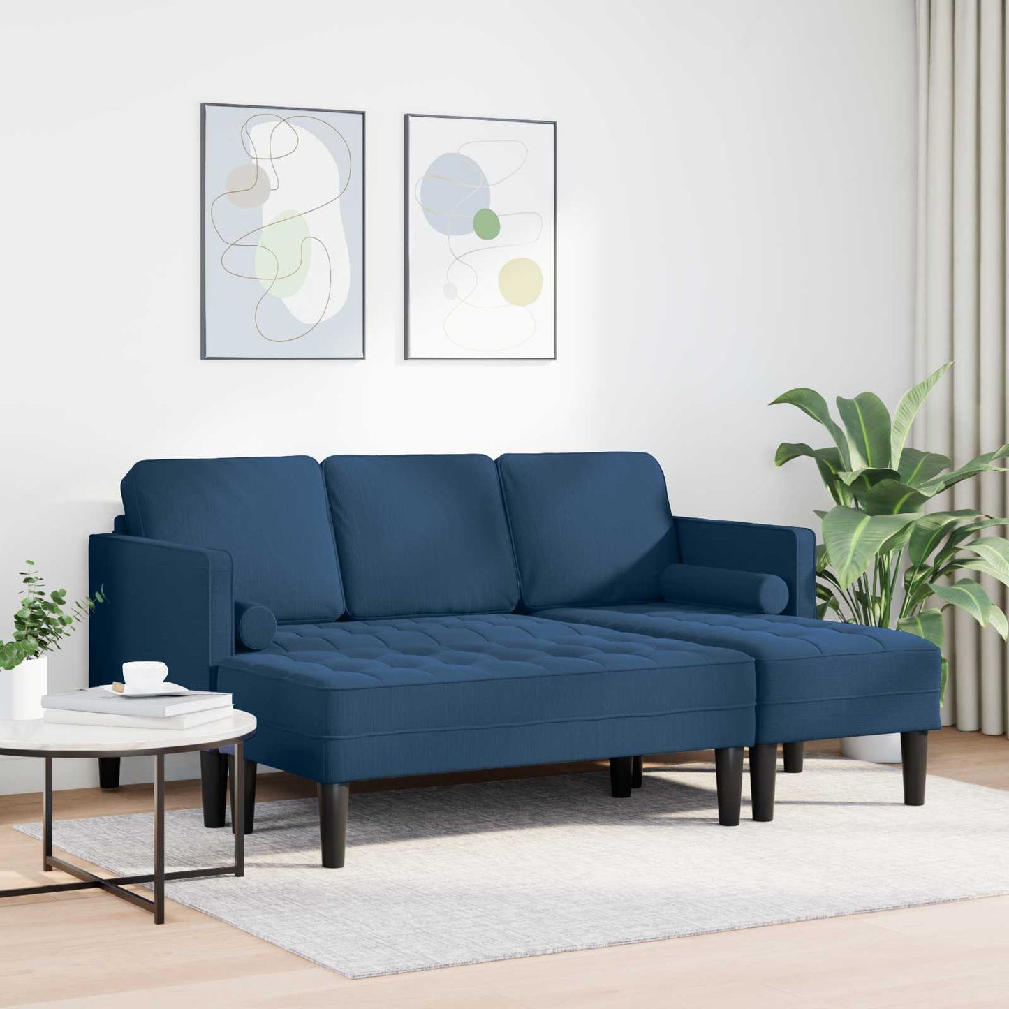 Bankstel met kussen 2 pcs Blauw Polyester is nu te koop bij PeponiXL, paradijselijk wonen!