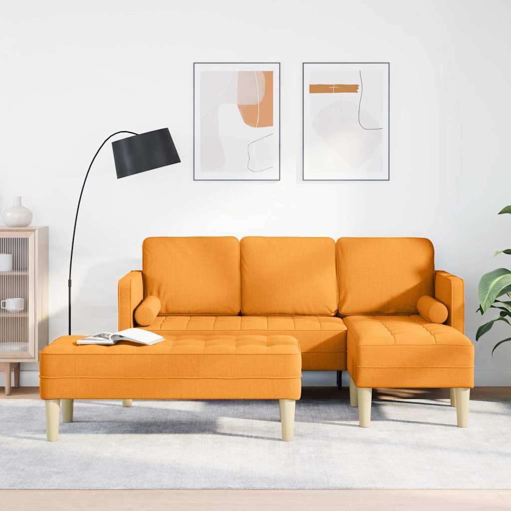 Bankstel met kussen 2 pcs Donkergeel Polyester is nu te koop bij PeponiXL, paradijselijk wonen!