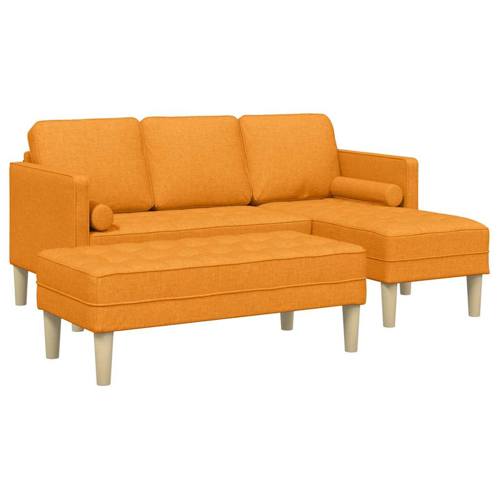 Bankstel met kussen 2 pcs Donkergeel Polyester is nu te koop bij PeponiXL, paradijselijk wonen!