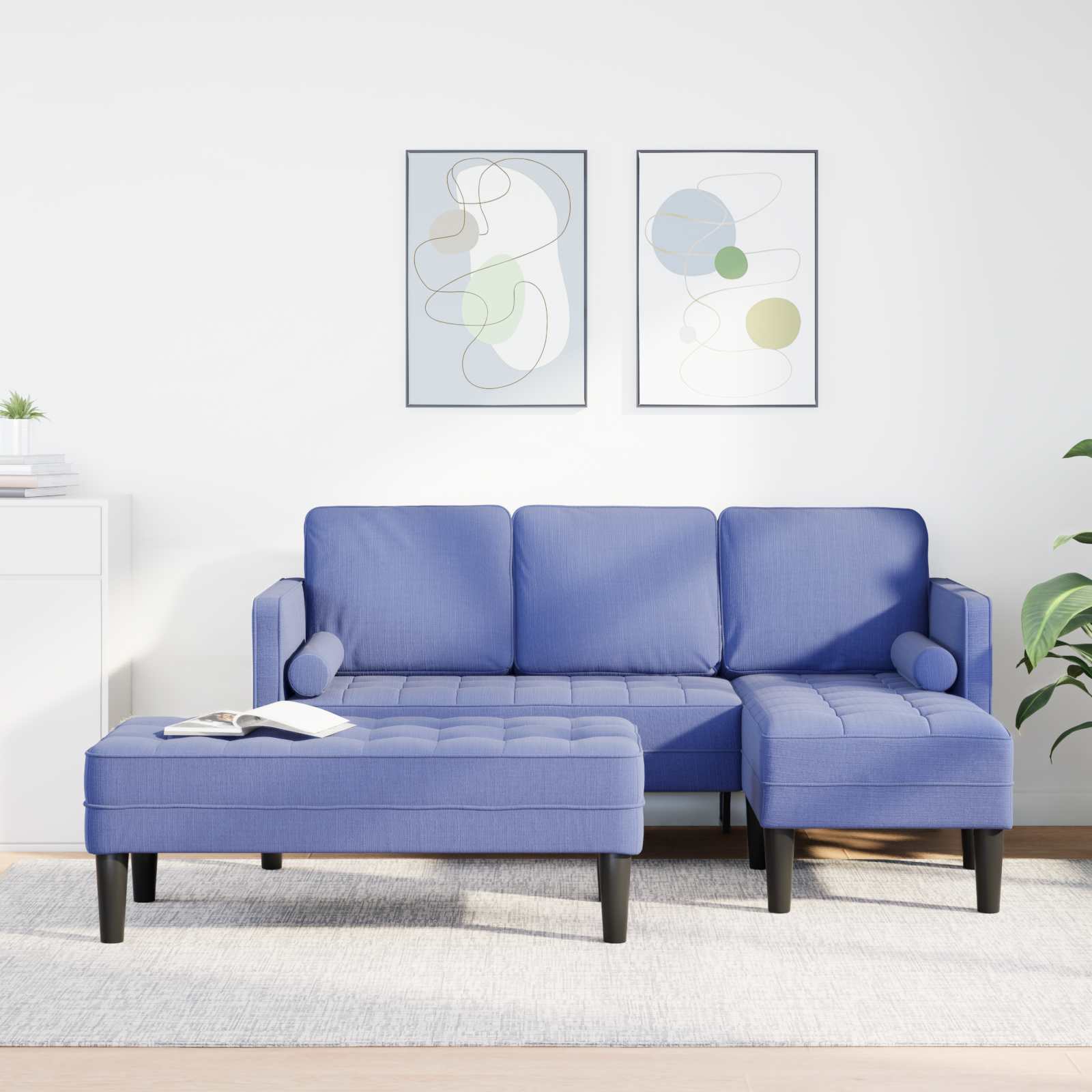 Bankstel met kussen 2 pcs Jeans Blauw Polyester is nu te koop bij PeponiXL, paradijselijk wonen!