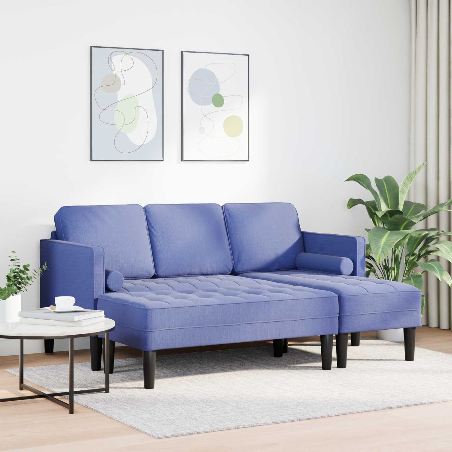 Bankstel met kussen 2 pcs Jeans Blauw Polyester is nu te koop bij PeponiXL, paradijselijk wonen!