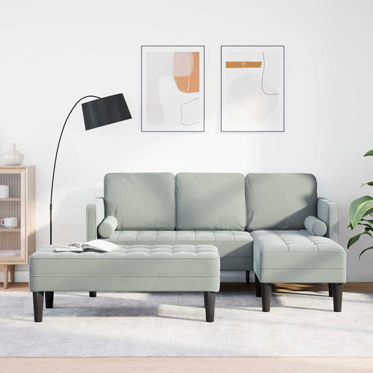 Bankstel met kussen 2 pcs Lichtgrijs Polyester is nu te koop bij PeponiXL, paradijselijk wonen!