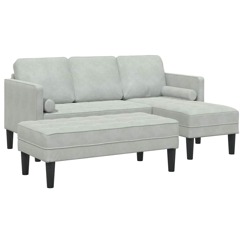 Bankstel met kussen 2 pcs Lichtgrijs Polyester is nu te koop bij PeponiXL, paradijselijk wonen!