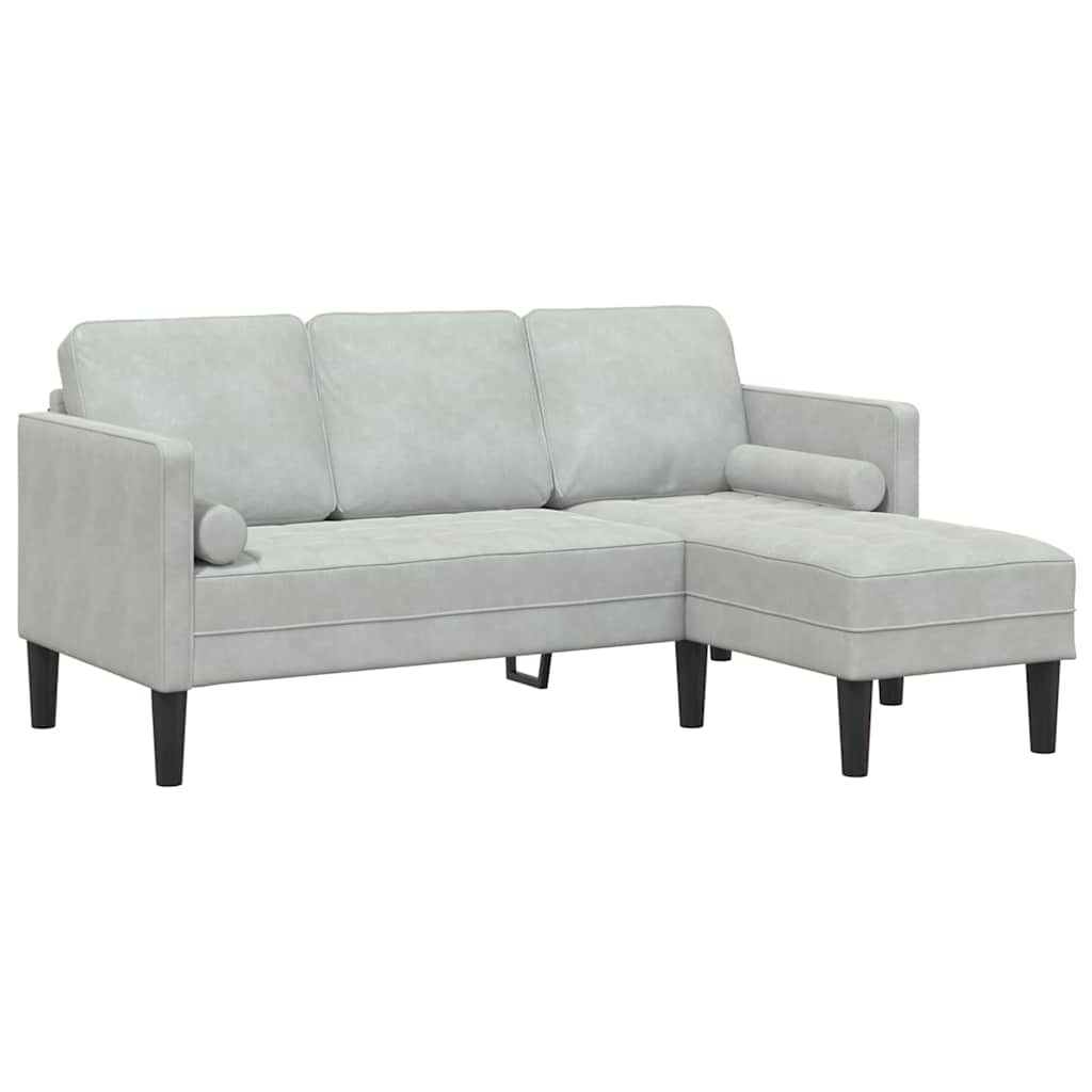 Bankstel met kussen 2 pcs Lichtgrijs Polyester is nu te koop bij PeponiXL, paradijselijk wonen!