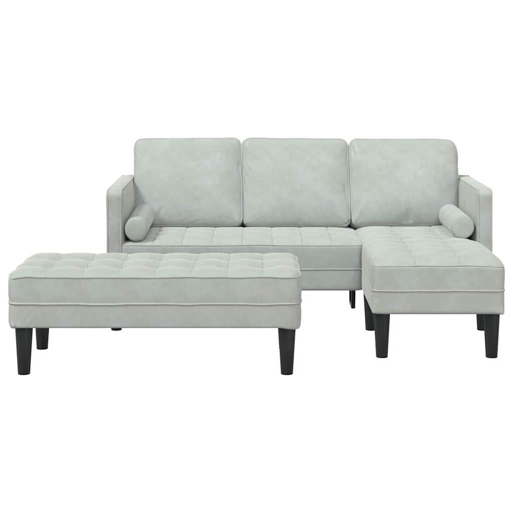 Bankstel met kussen 2 pcs Lichtgrijs Polyester is nu te koop bij PeponiXL, paradijselijk wonen!