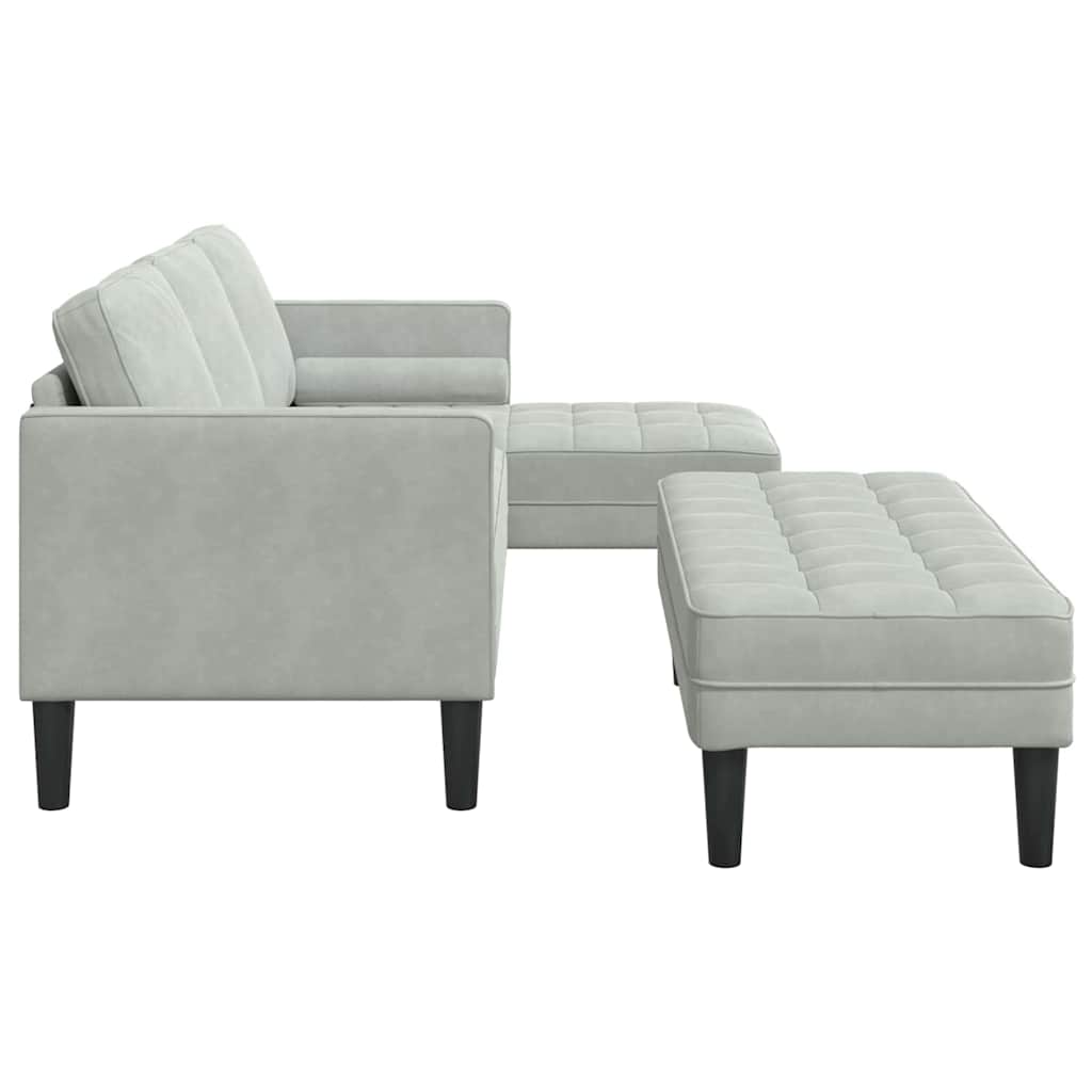 Bankstel met kussen 2 pcs Lichtgrijs Polyester is nu te koop bij PeponiXL, paradijselijk wonen!