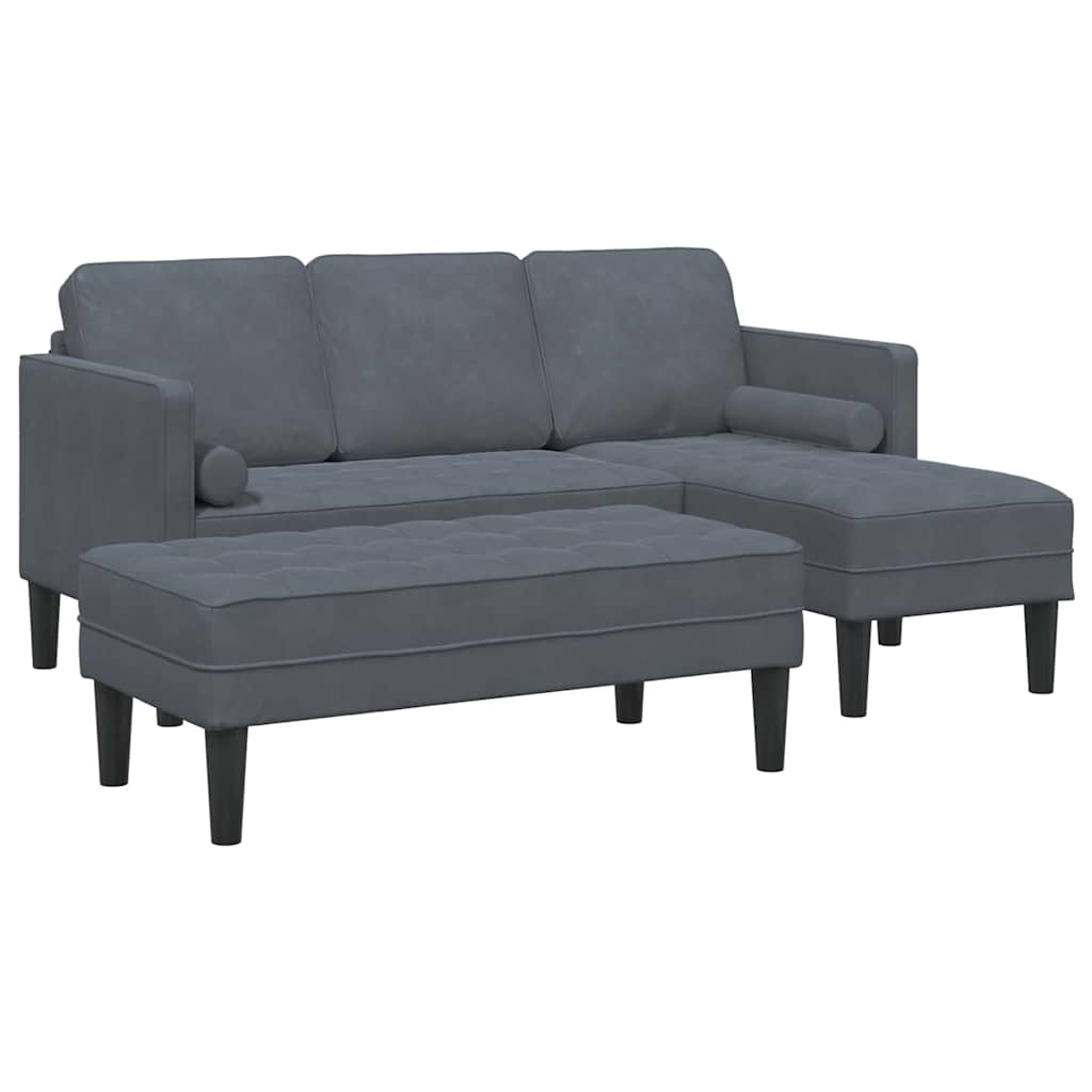 Bankstel met kussen 2 pcs Donkergrijs Polyester is nu te koop bij PeponiXL, paradijselijk wonen!