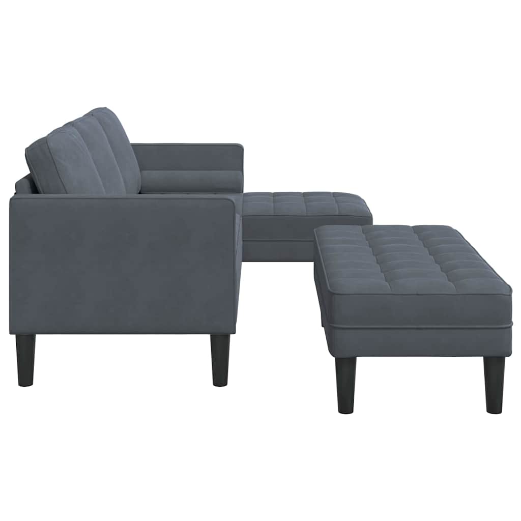 Bankstel met kussen 2 pcs Donkergrijs Polyester is nu te koop bij PeponiXL, paradijselijk wonen!