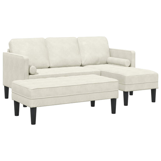 Bankstel met kussen 2 pcs Crème Polyester is nu te koop bij PeponiXL, paradijselijk wonen!