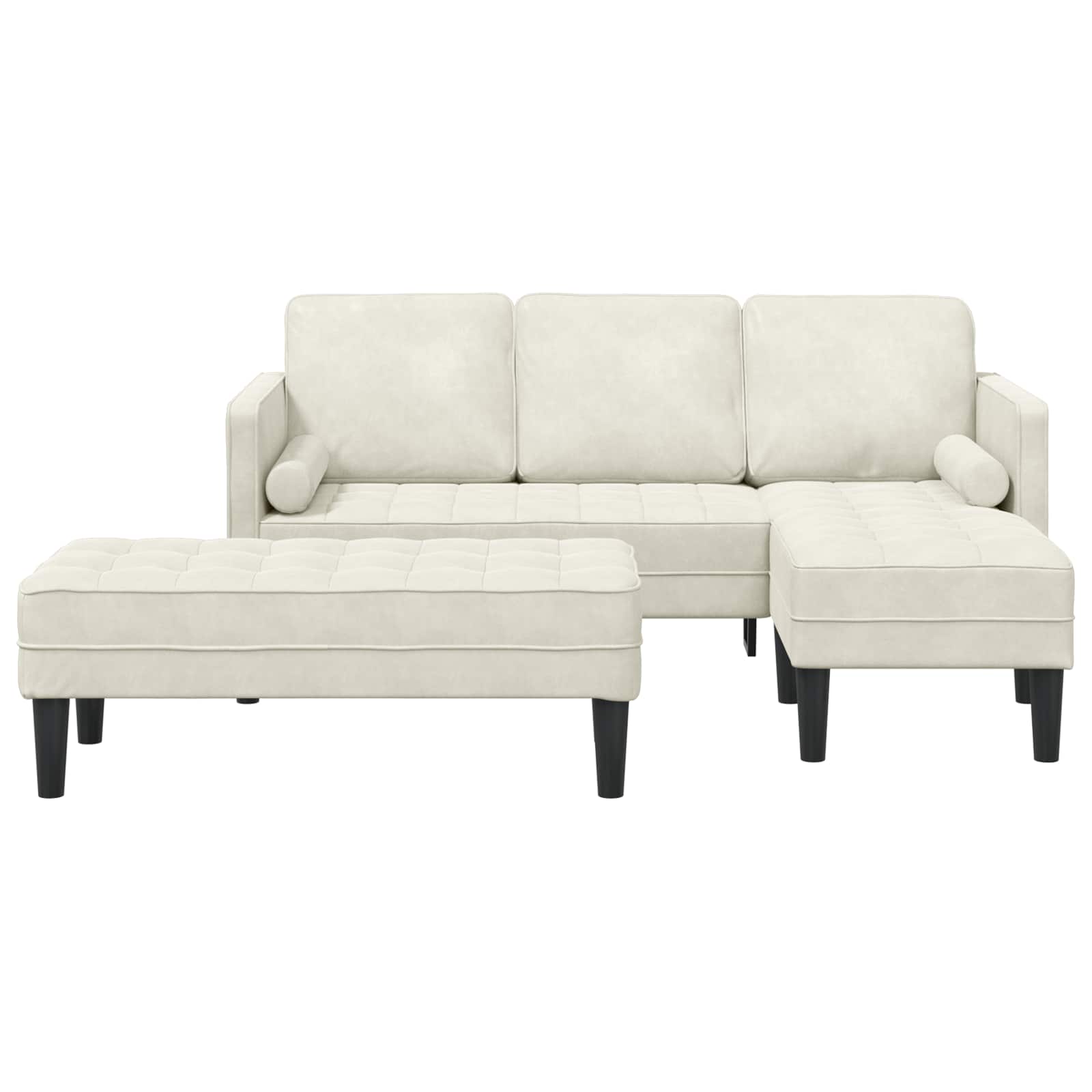 Bankstel met kussen 2 pcs Crème Polyester is nu te koop bij PeponiXL, paradijselijk wonen!