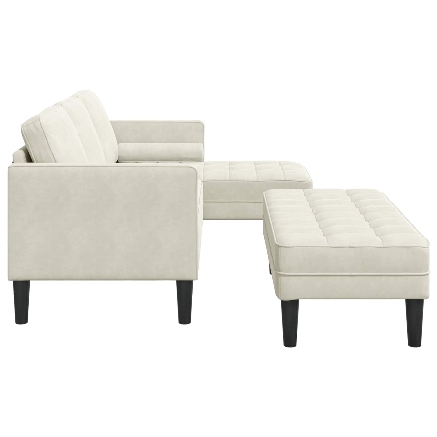 Bankstel met kussen 2 pcs Crème Polyester is nu te koop bij PeponiXL, paradijselijk wonen!