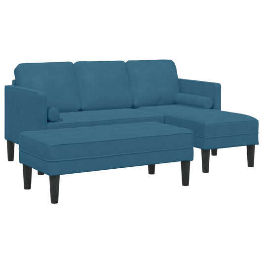 Bankstel met kussen 2 pcs Blauw Polyester is nu te koop bij PeponiXL, paradijselijk wonen!