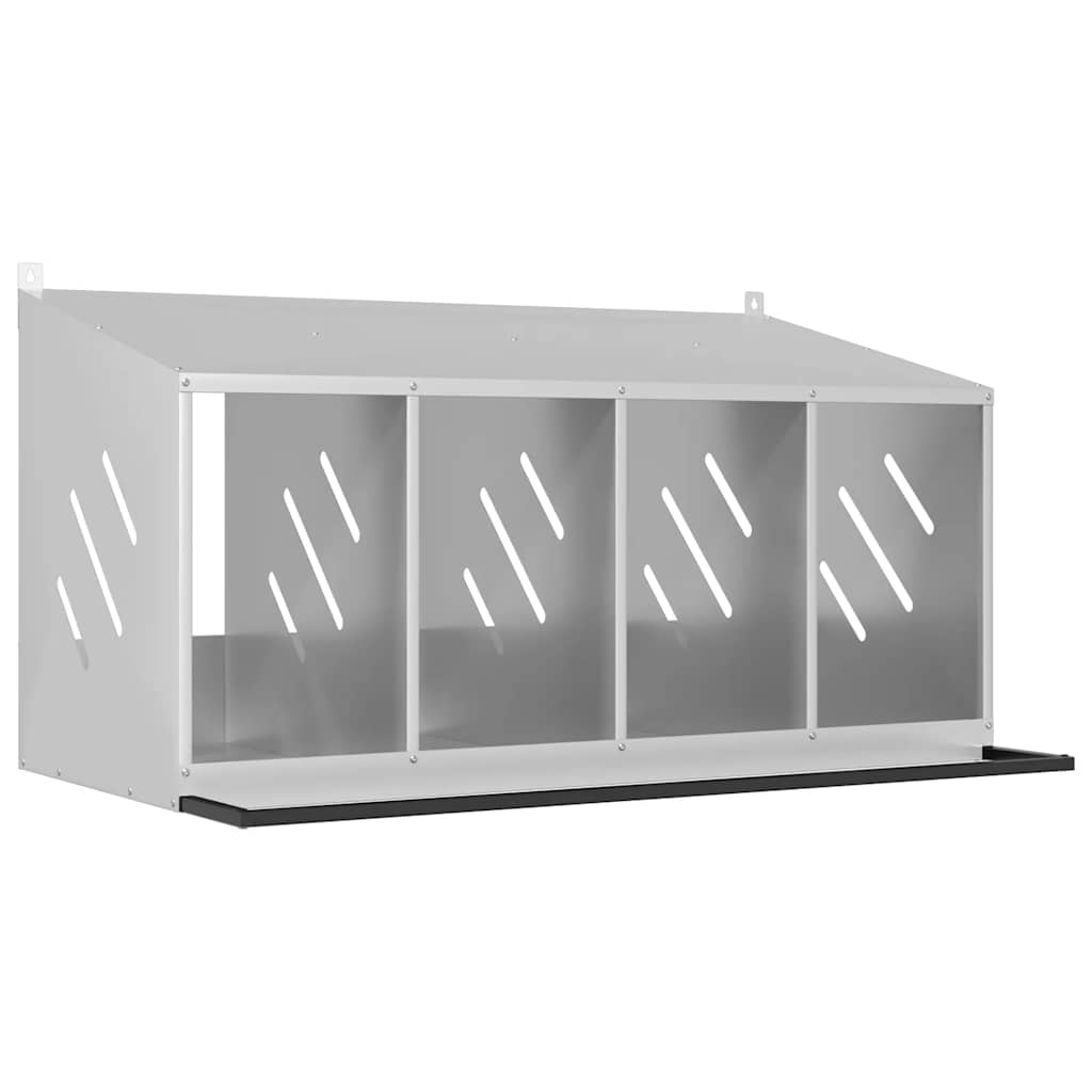 Kippennestkast met 4 vakken gegalvaniseerd metaal zilverkleurig is nu te koop bij PeponiXL, paradijselijk wonen!