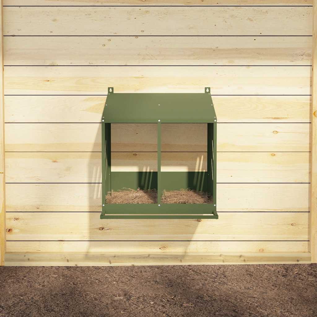 Kippennestkastje met 2 vakken olijfgroen metaal is nu te koop bij PeponiXL, paradijselijk wonen!
