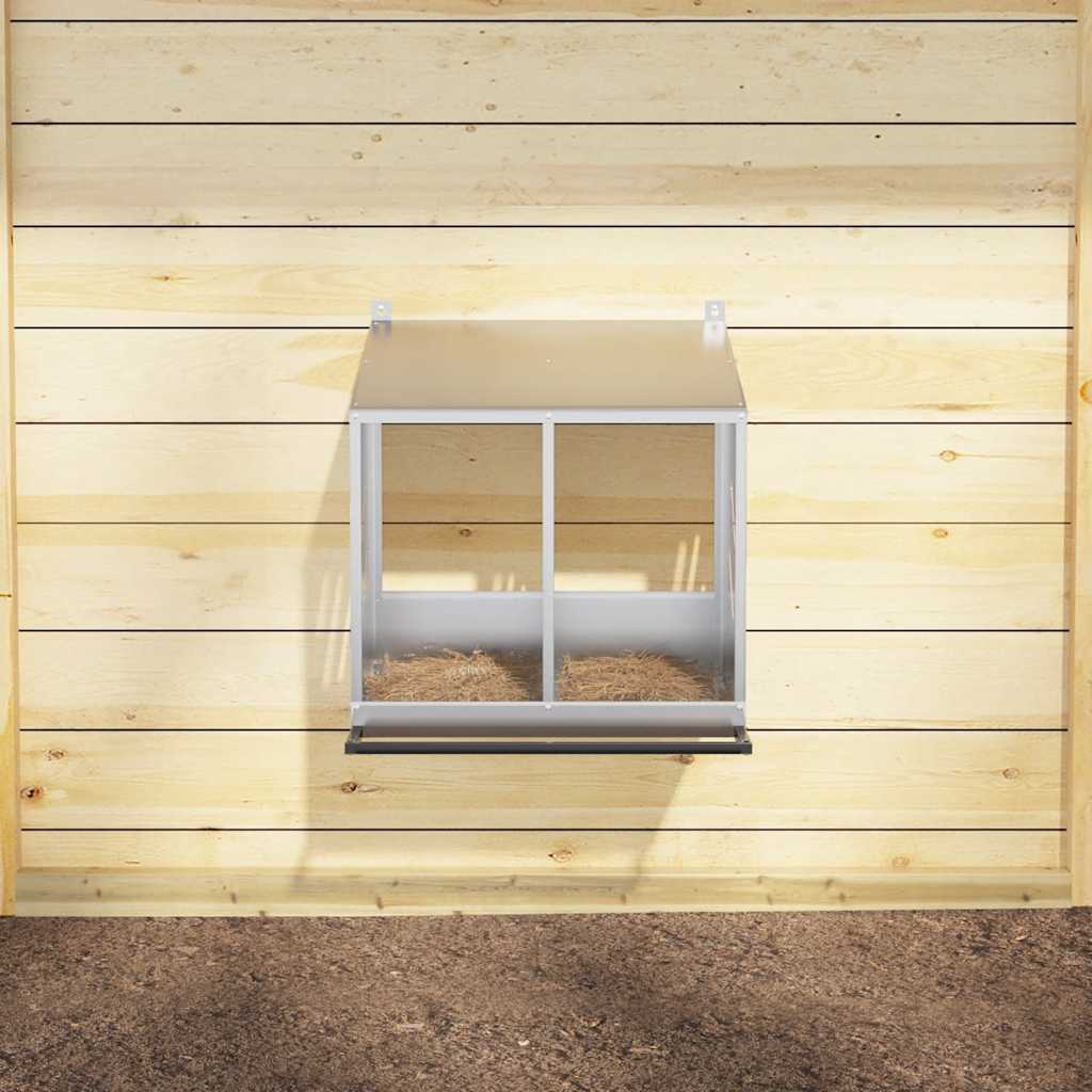 Kippennestkast met 2 vakken gegalvaniseerd metaal zilverkleurig is nu te koop bij PeponiXL, paradijselijk wonen!