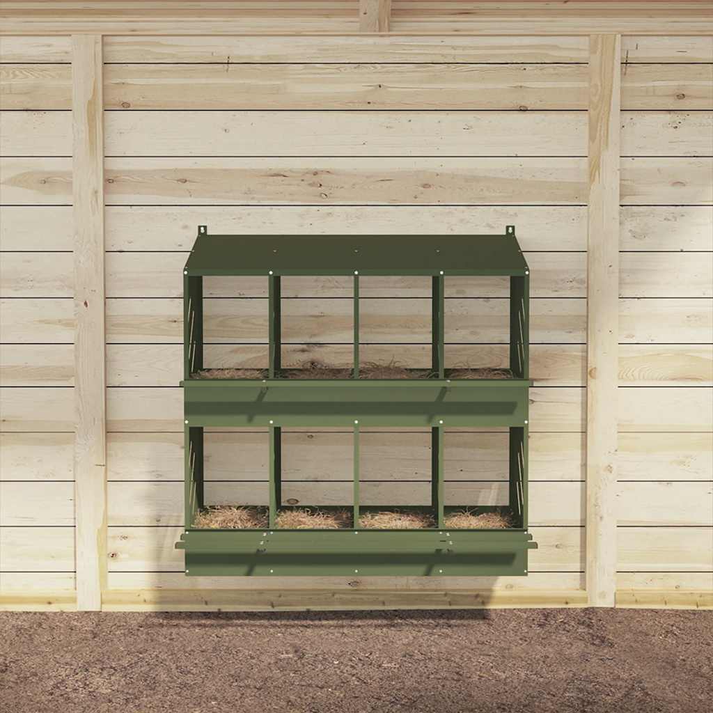 Kippennestkastje met 8 vakken olijfgroen metaal is nu te koop bij PeponiXL, paradijselijk wonen!