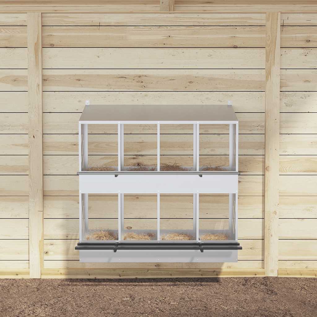 Kippennestkast met 8 vakken gegalvaniseerd metaal zilverkleurig is nu te koop bij PeponiXL, paradijselijk wonen!