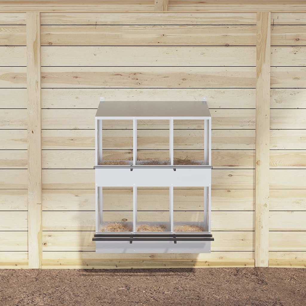 Kippennestkast met 6 vakken gegalvaniseerd metaal zilverkleurig is nu te koop bij PeponiXL, paradijselijk wonen!