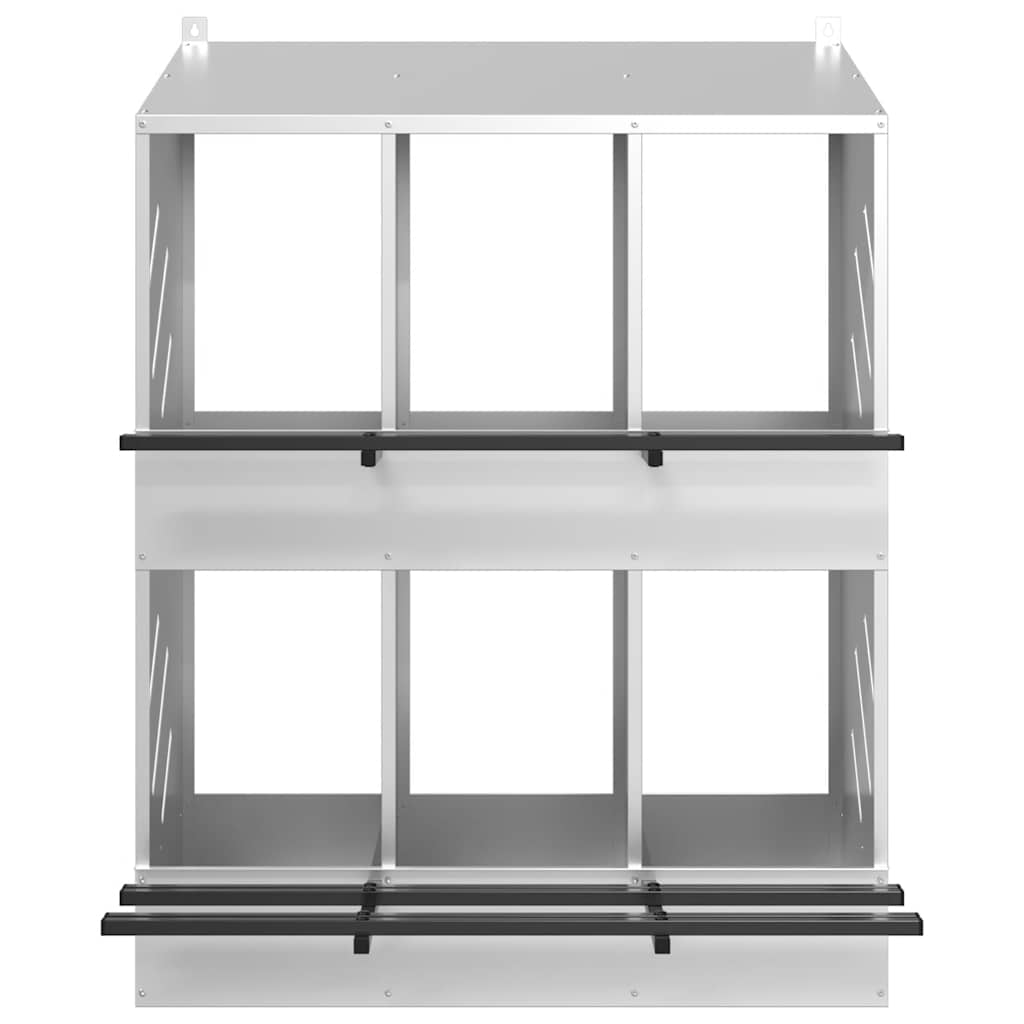 Kippennestkast met 6 vakken gegalvaniseerd metaal zilverkleurig is nu te koop bij PeponiXL, paradijselijk wonen!