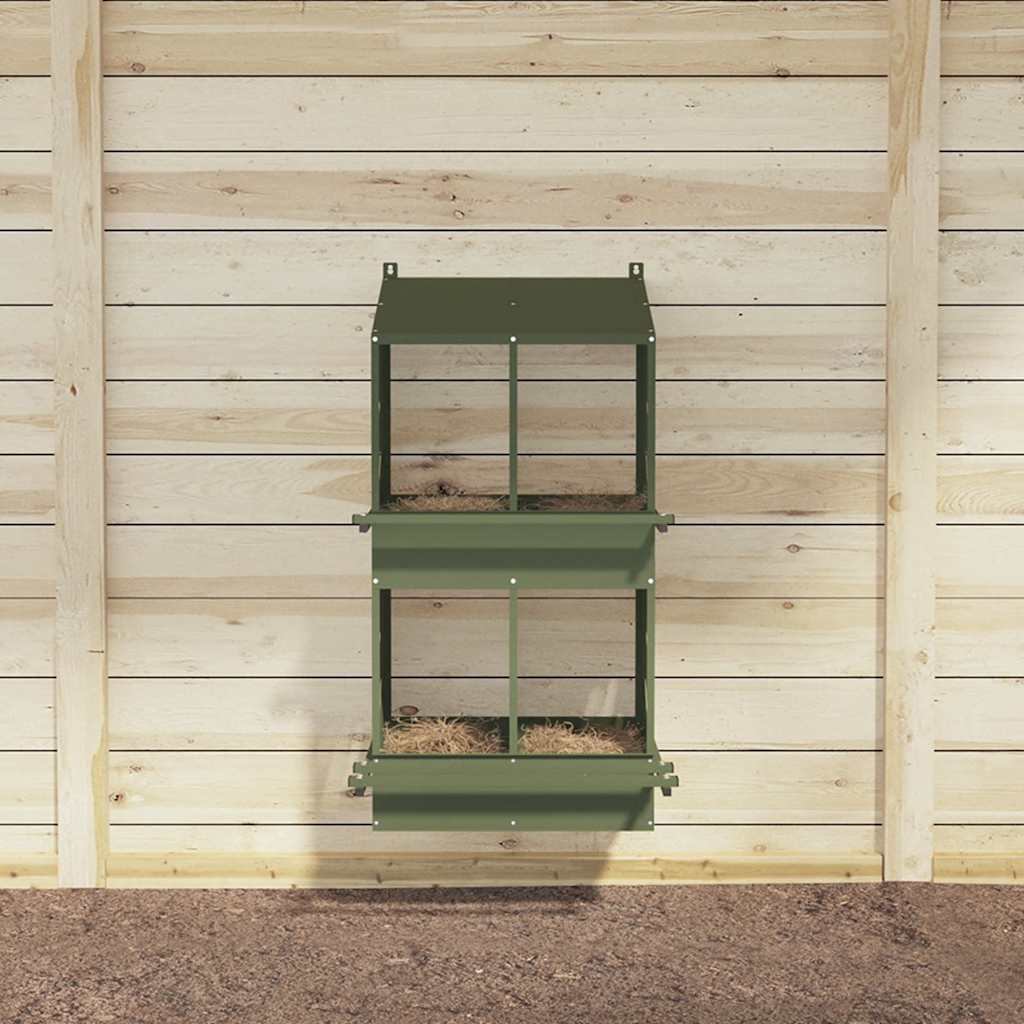 Kippennestkastje met 4 vakken olijfgroen metaal is nu te koop bij PeponiXL, paradijselijk wonen!