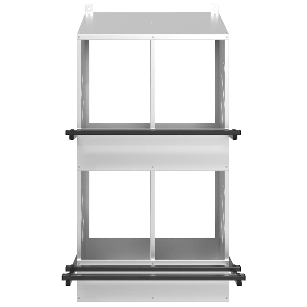 Kippennestkast met 4 vakken gegalvaniseerd metaal zilverkleurig is nu te koop bij PeponiXL, paradijselijk wonen!
