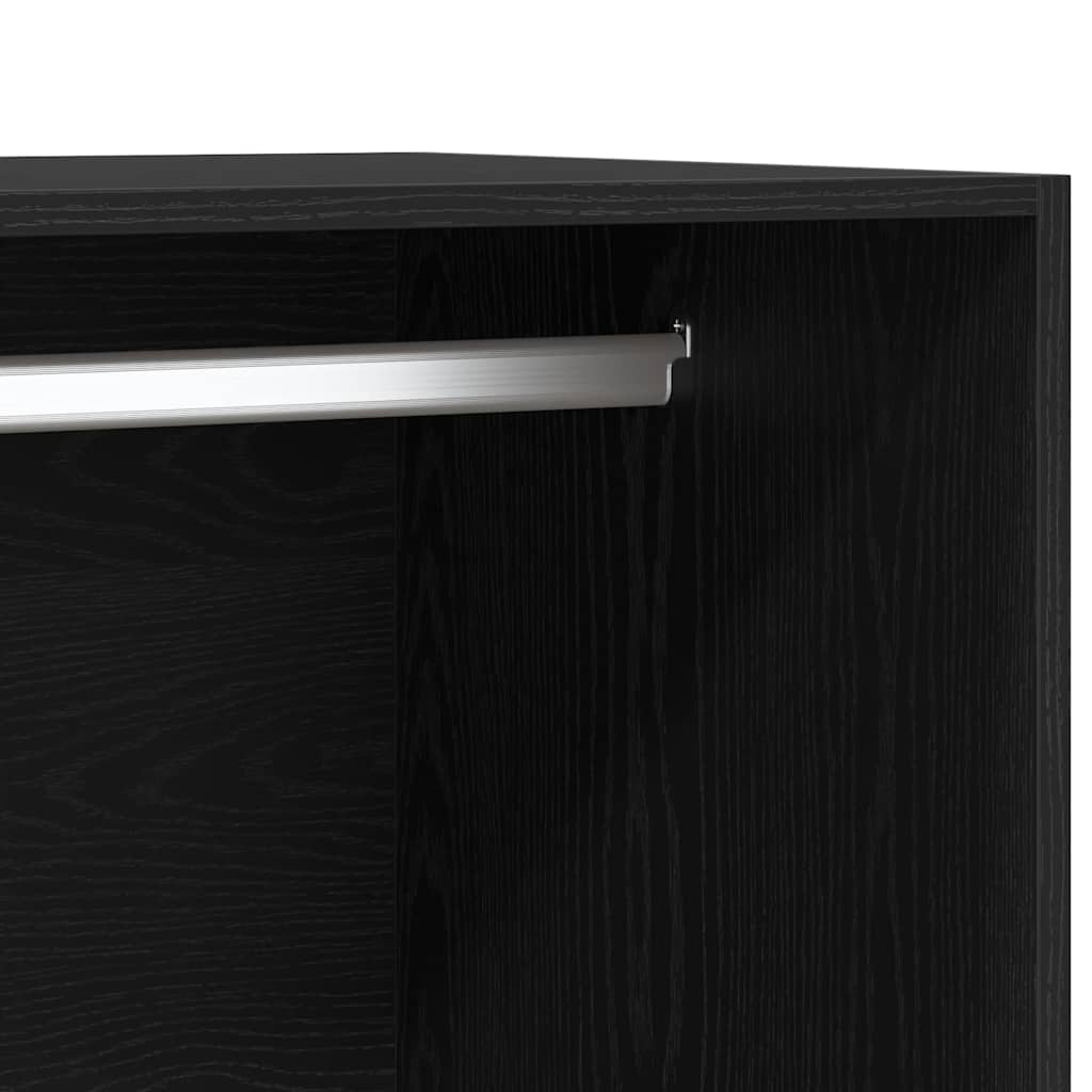 Kledingkast met lade Zwart Eiken 100 x 50 x 200 cm Bewerkt hout is nu te koop bij PeponiXL, paradijselijk wonen!