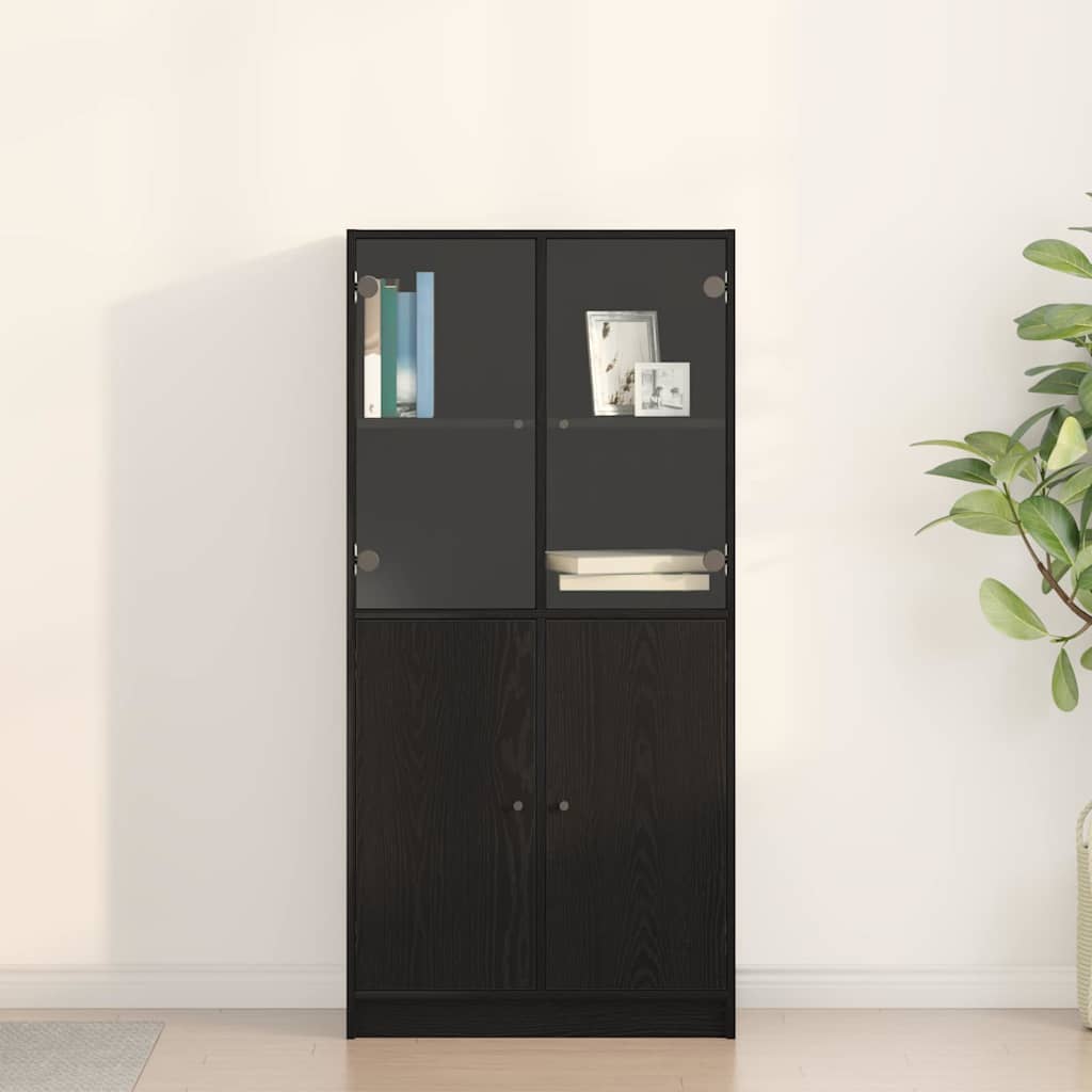 Hoge kast Zwart Eiken 68 x 37 x 142 cm is nu te koop bij PeponiXL, paradijselijk wonen!
