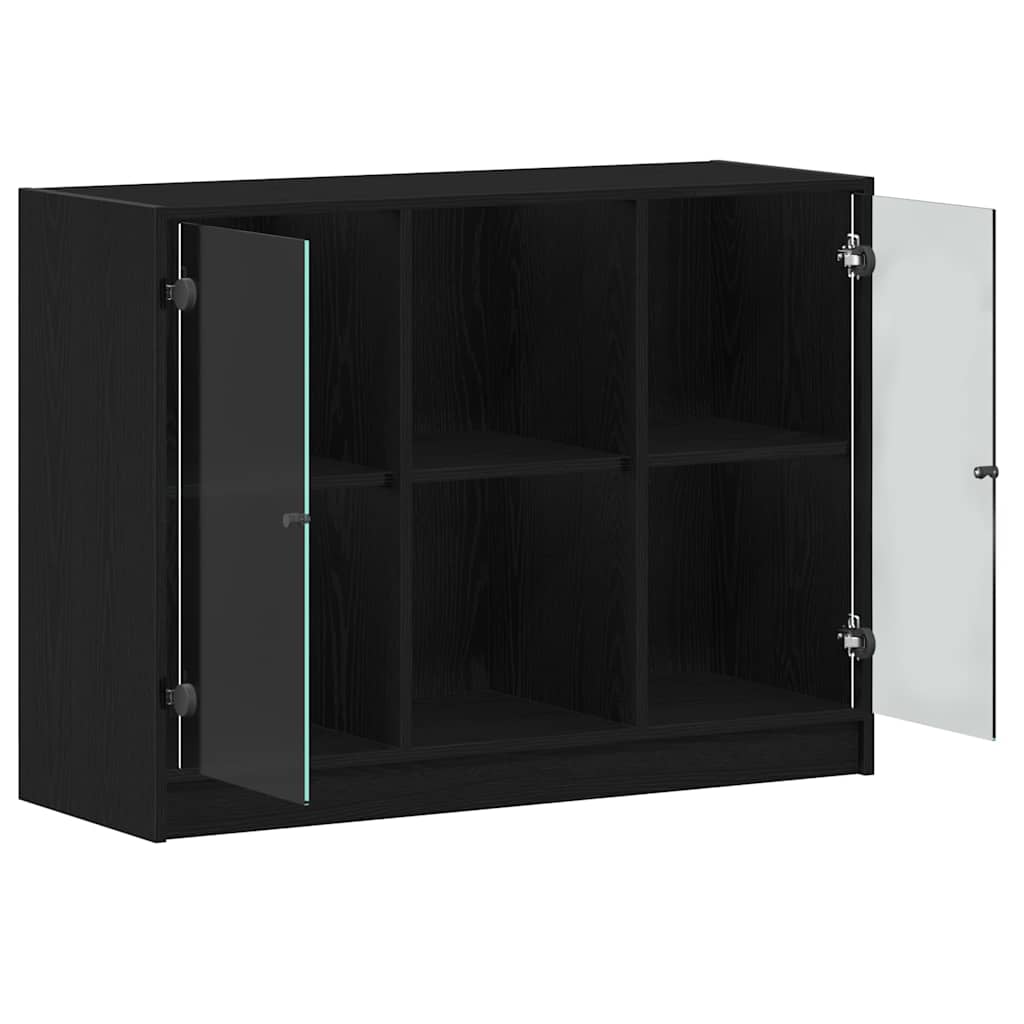 Dressoir Zwart Eiken 100 x 37 x 75.5 cm is nu te koop bij PeponiXL, paradijselijk wonen!