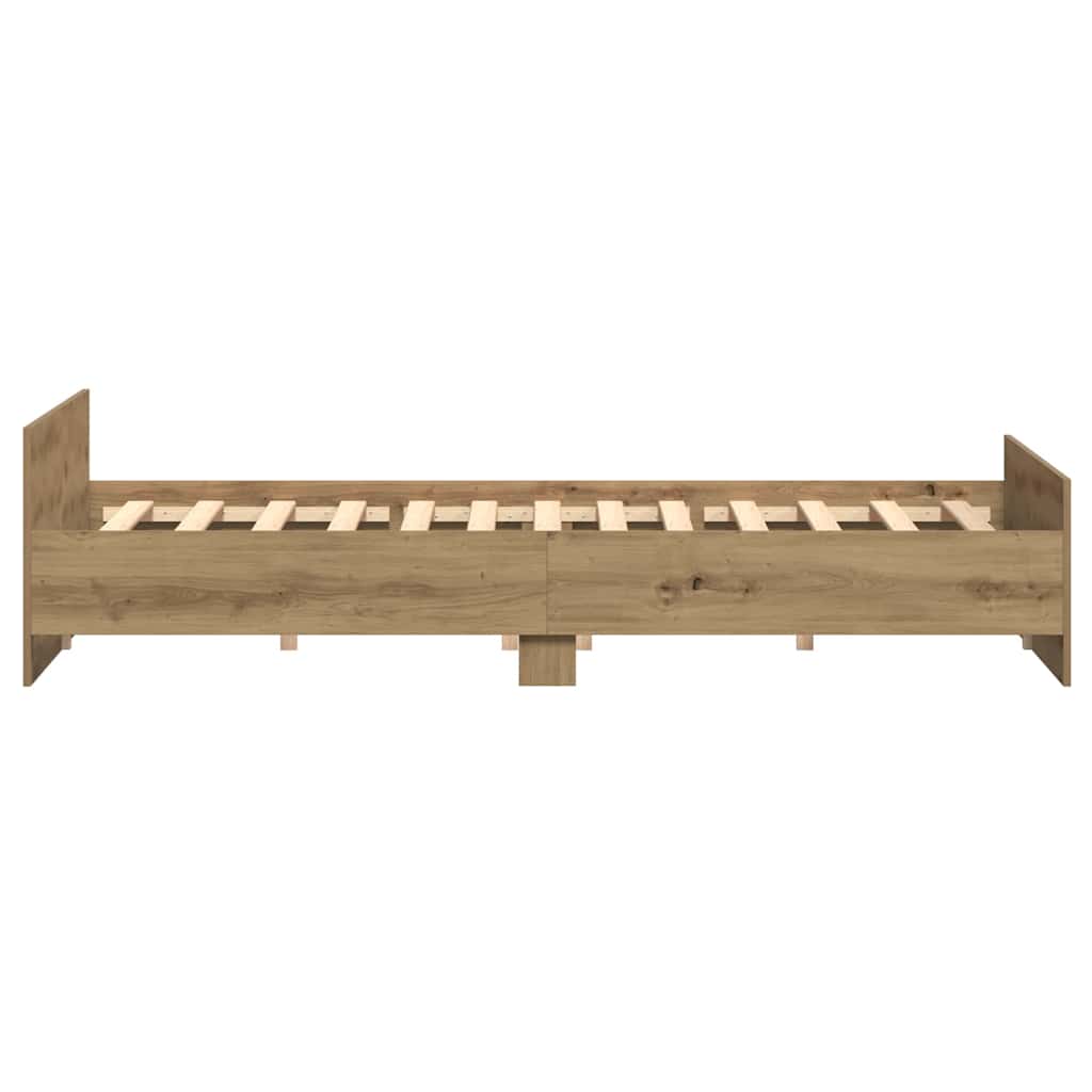 Bedframe Artisan Eiken 203 x 203 x 50 cm Bewerkt hout is nu te koop bij PeponiXL, paradijselijk wonen!