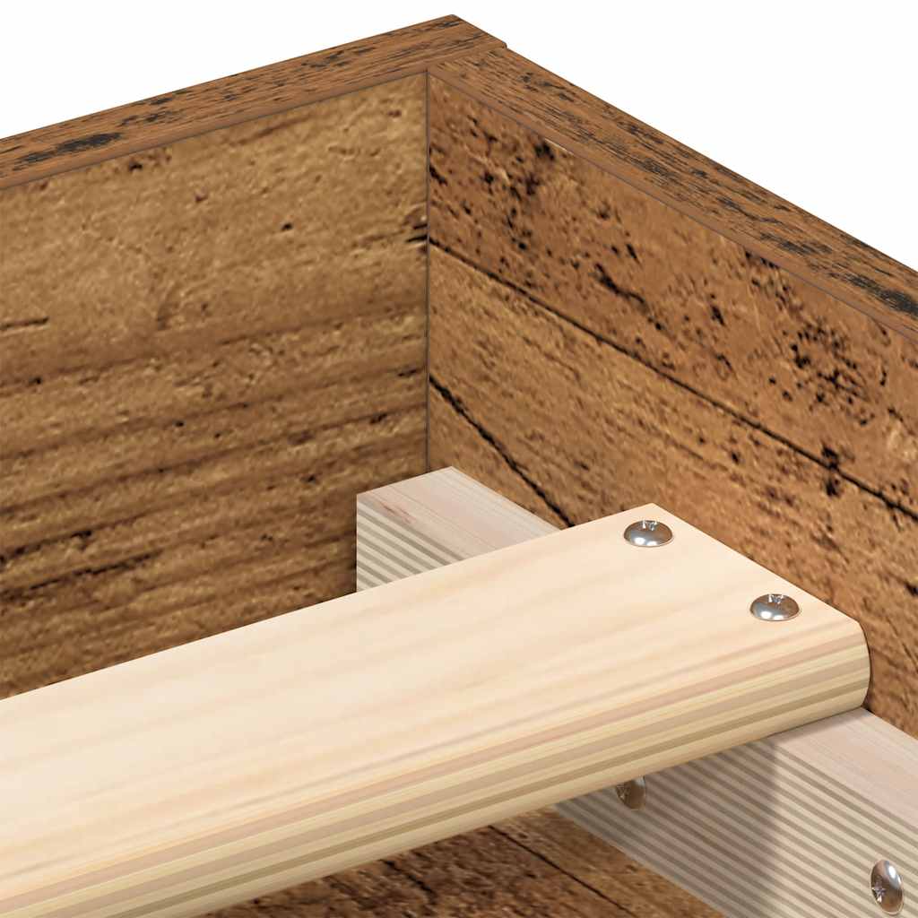 Bedframe zonder matras 75x190 cm spaanplaat oud hout is nu te koop bij PeponiXL, paradijselijk wonen!
