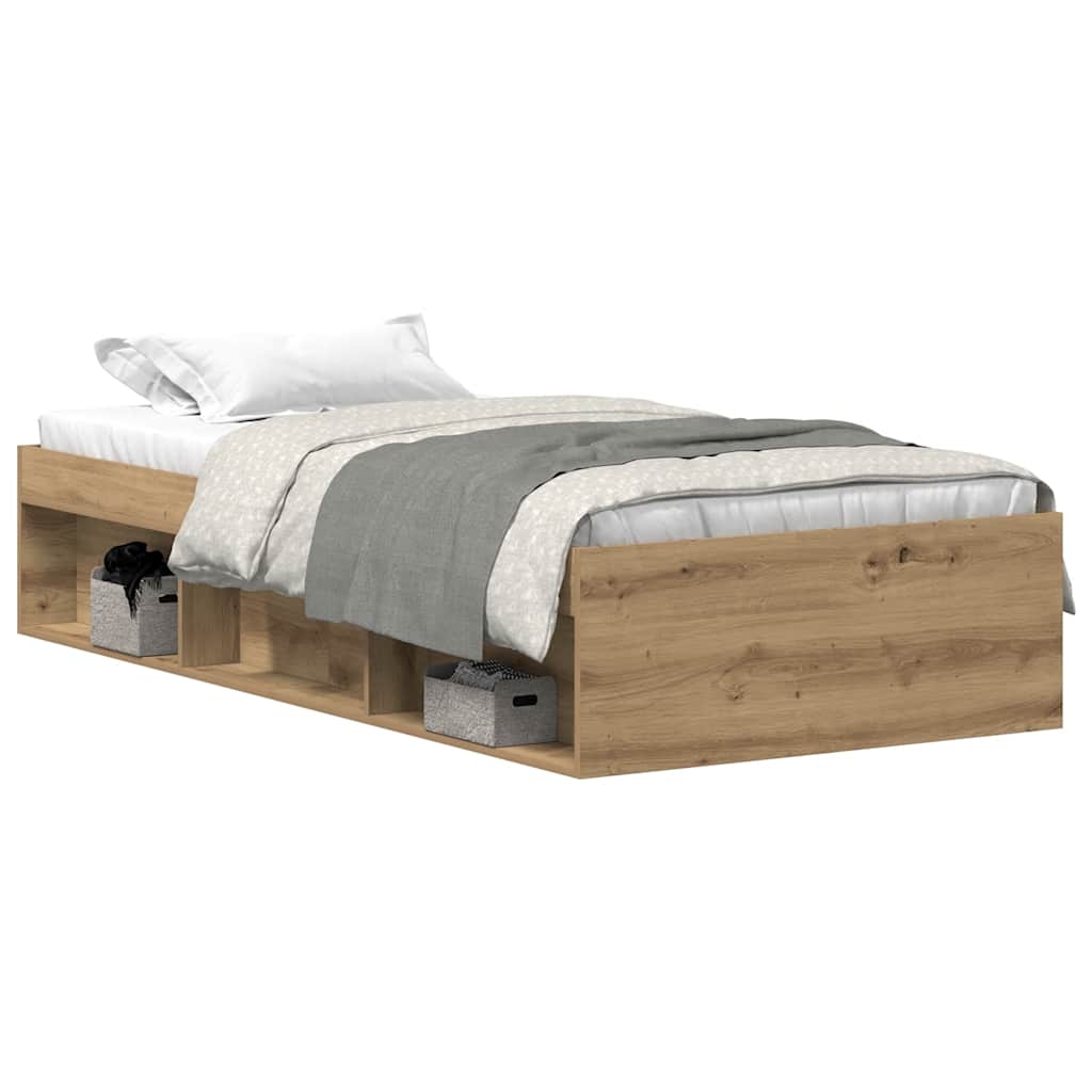 Bedframe zonder matras 75x190 cm spaanplaat ambachtelijk is nu te koop bij PeponiXL, paradijselijk wonen!