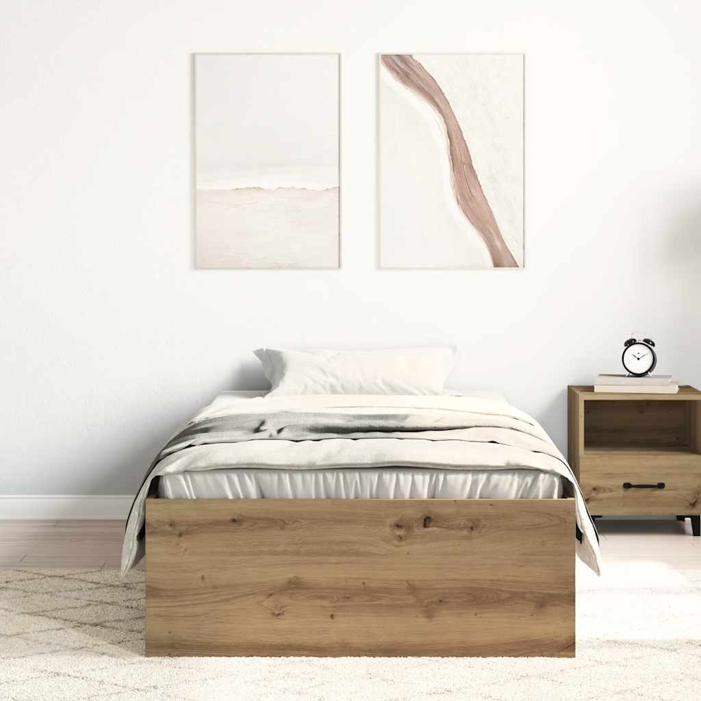 Bedframe zonder matras 75x190 cm spaanplaat ambachtelijk is nu te koop bij PeponiXL, paradijselijk wonen!