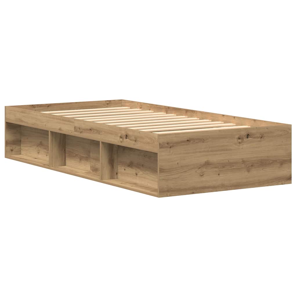 Bedframe zonder matras 75x190 cm spaanplaat ambachtelijk is nu te koop bij PeponiXL, paradijselijk wonen!