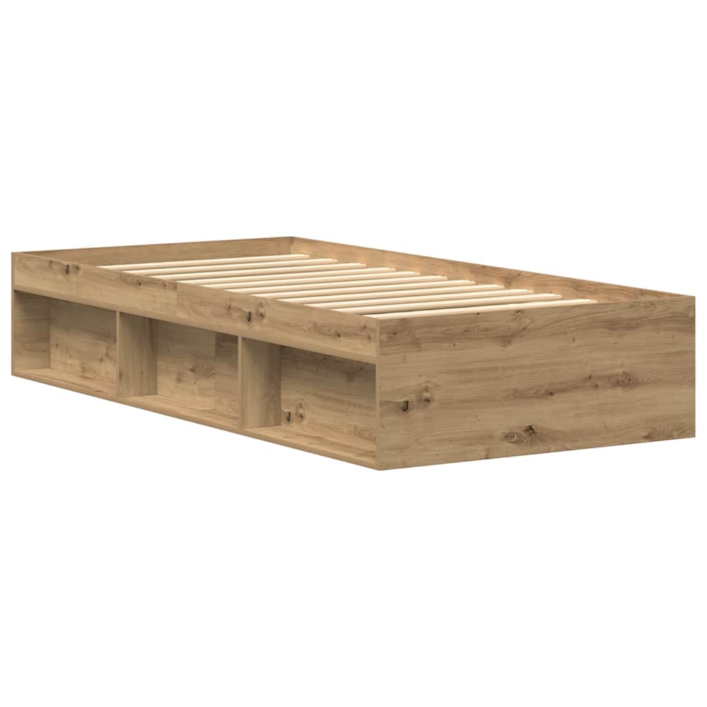 Bedframe zonder matras 75x190 cm spaanplaat ambachtelijk is nu te koop bij PeponiXL, paradijselijk wonen!