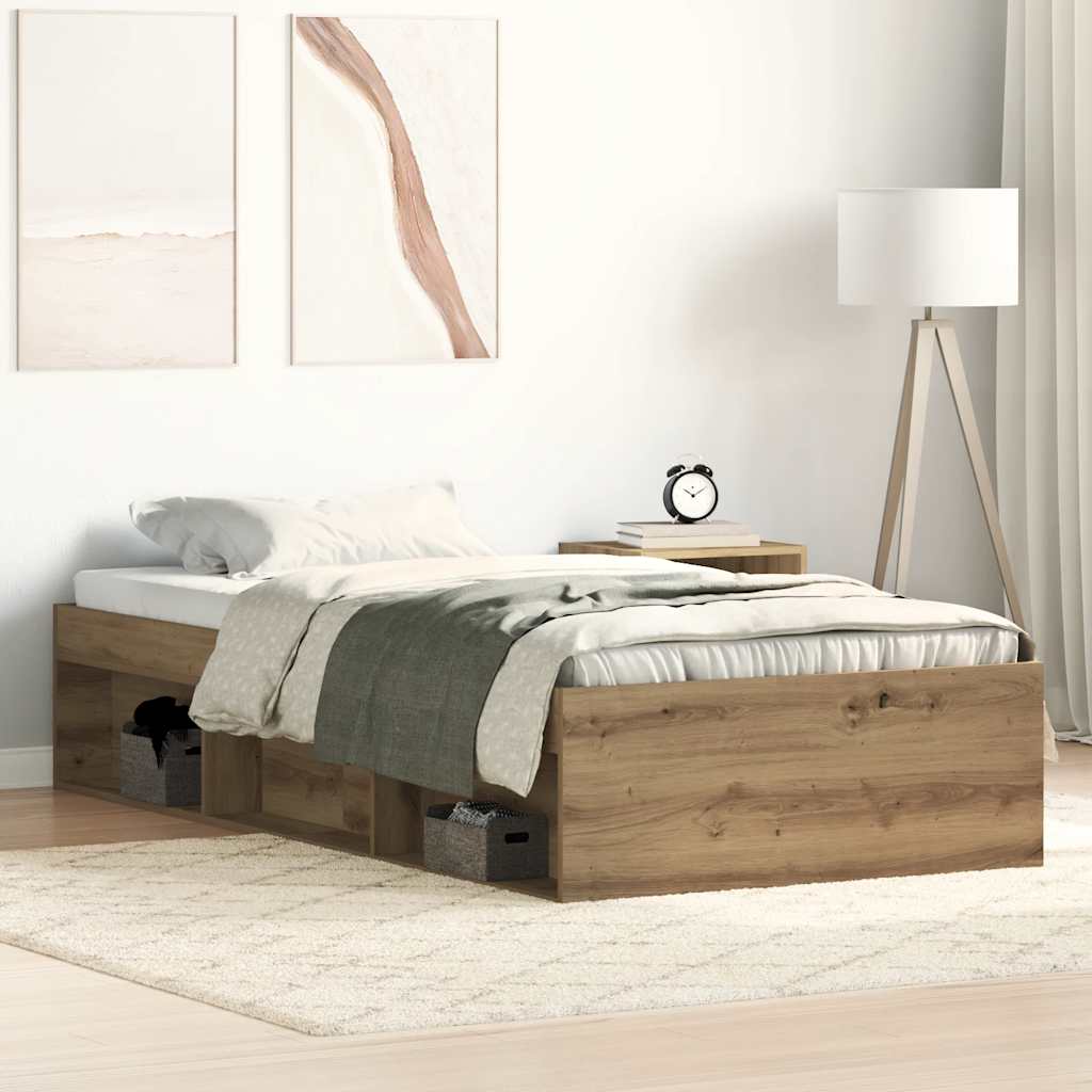 Bedframe zonder matras 75x190 cm spaanplaat ambachtelijk is nu te koop bij PeponiXL, paradijselijk wonen!